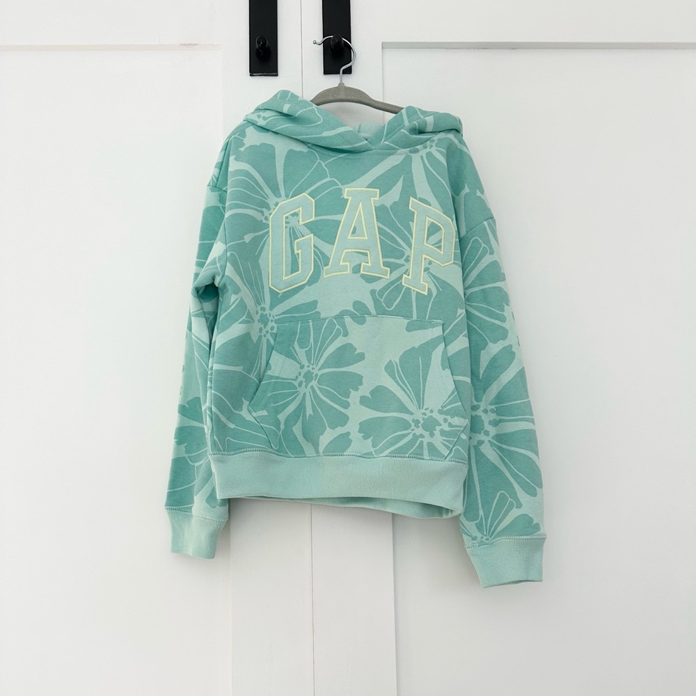 GAP Kids Light Green Patterned Hoodie